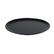 Black round tray on a white background
