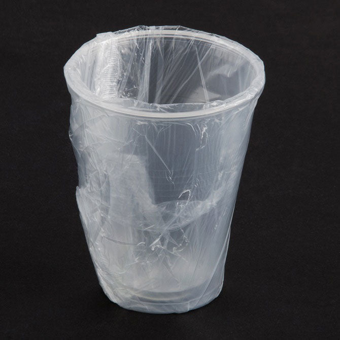 Hygienic disposable plastic cup.