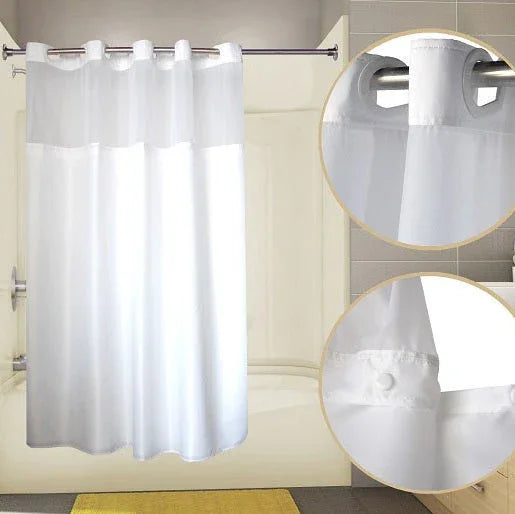 Duet Hookless Shower Curtain with Snap-Liner