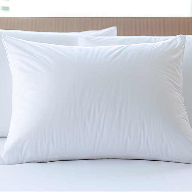 Cloud9 fluffly microfiber, memory foam, soft. comfy, luxury hotel pillow by Boston Textile Co. for wholesale supply.