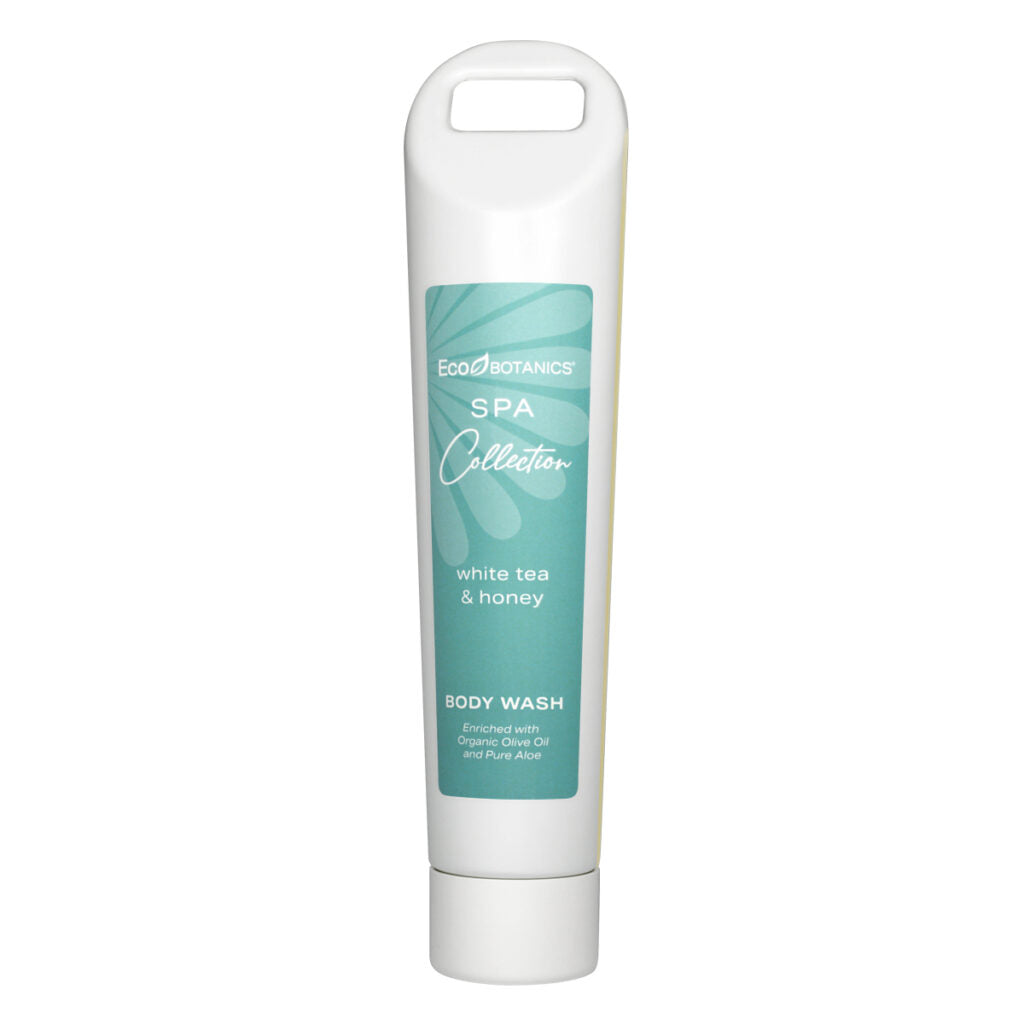 EcoBotanics Spa Collection white tea and honey bodywash enriched with organic olive oil and pure aloe.