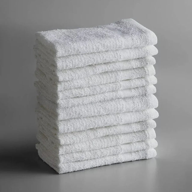Product shot of healthcare towels in shade white, photo for wholesale supplier for healthcare, hotels and hospitality.