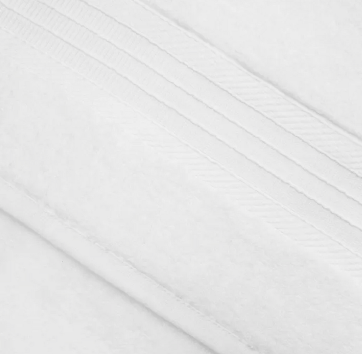 Close up of zero twist towel in white
