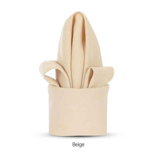 Beige colored polyester napkin for hotels and restaurants.