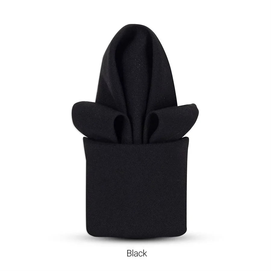 Black colored polyester napkin for hotels and restaurants.