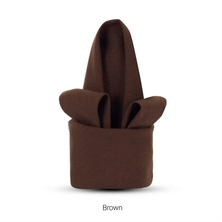 Brown colored polyester napkin for hotels and restaurants.