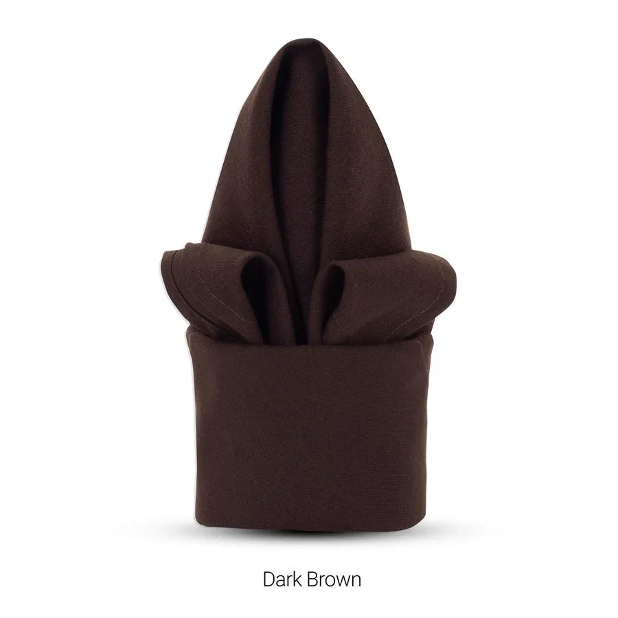 Dark brown colored polyester napkin for hotels and restaurants.