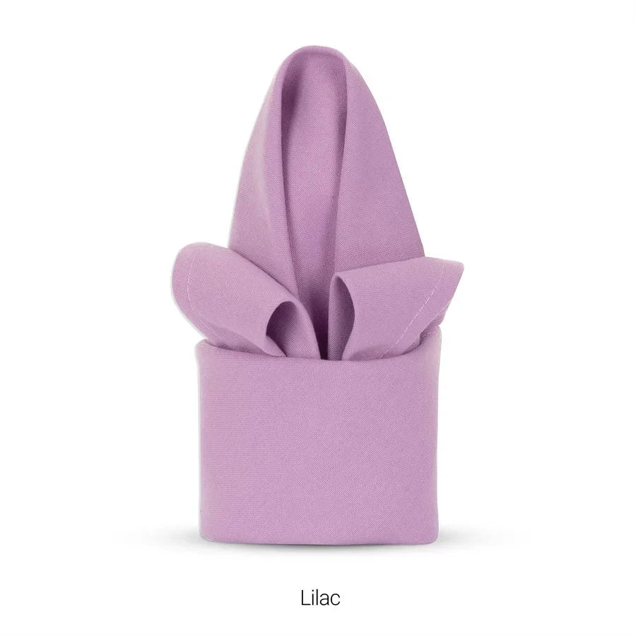 Lilac colored polyester napkin for hotels and restaurants.