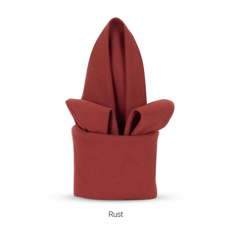 Red colored polyester napkin for hotels and restaurants.