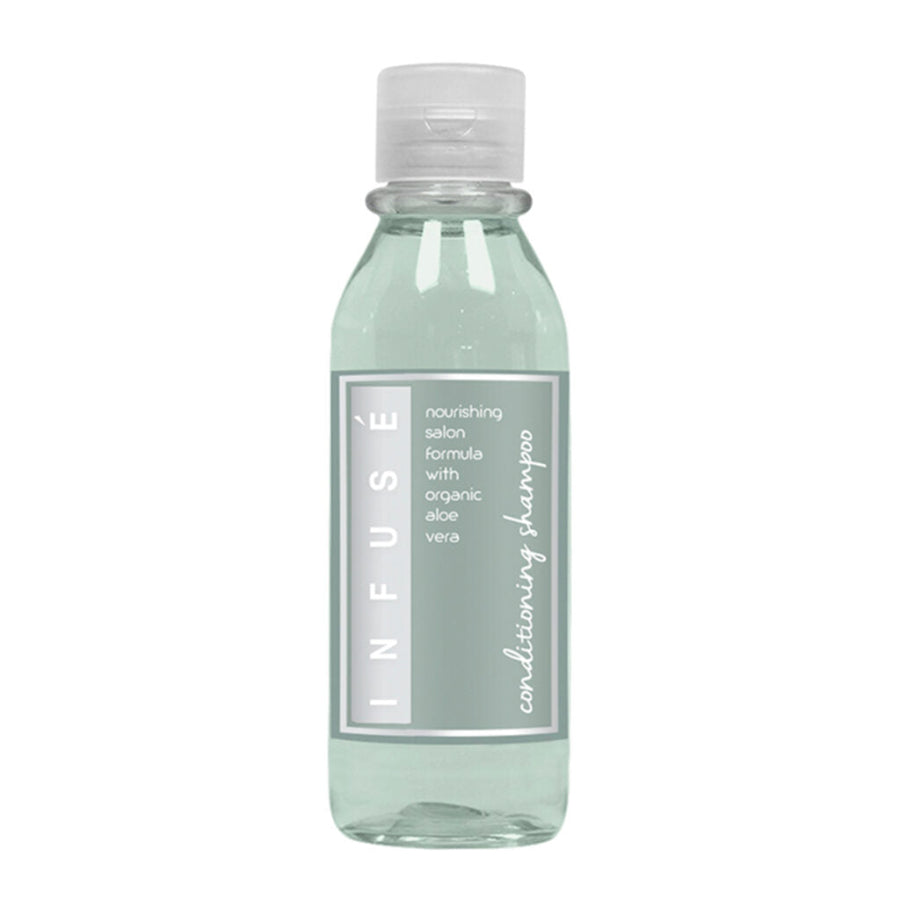 Pictured: Infuse Conditioning Shampoo bottle with clear flip cap against a white background.