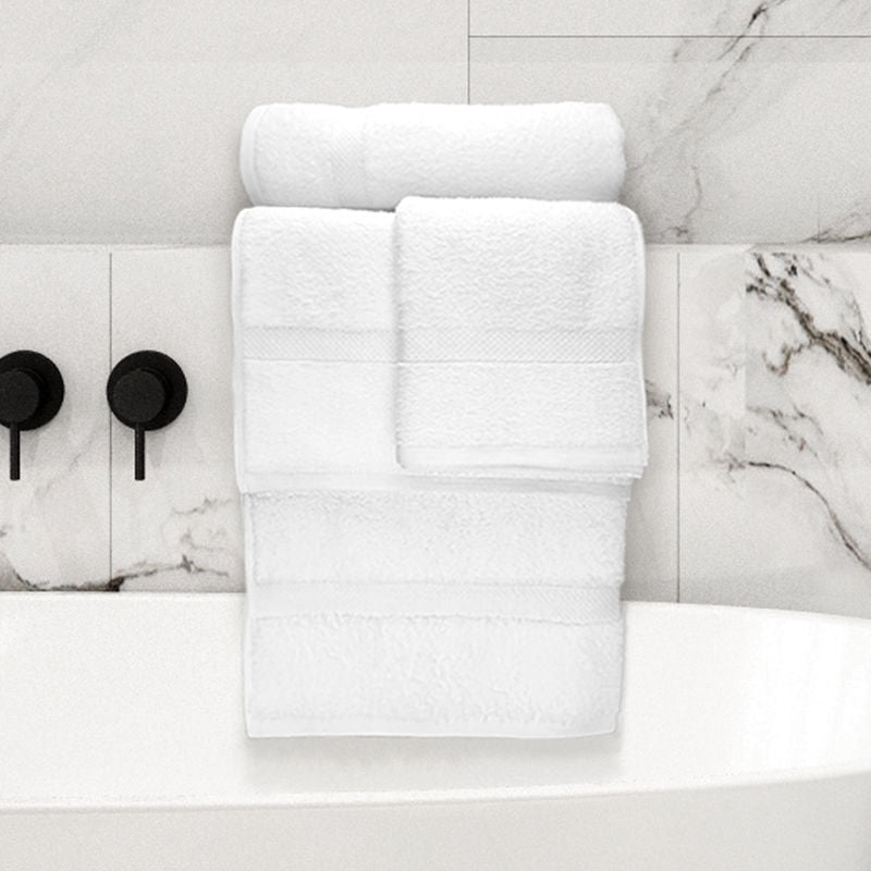 Towel Set in Marble Bathroom