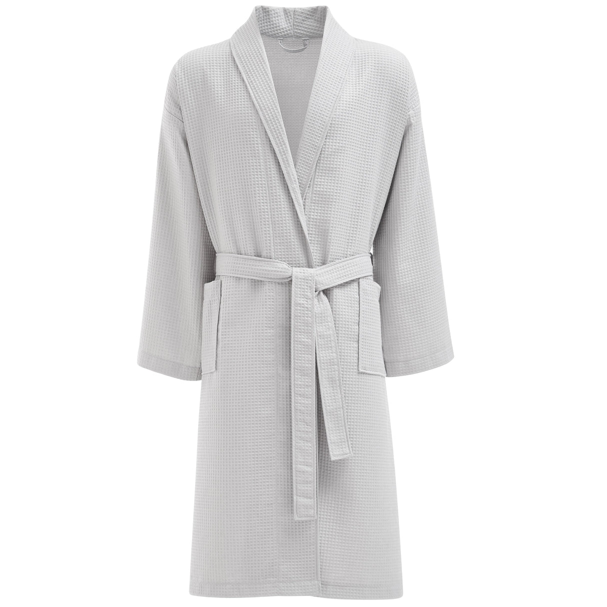 Waffle grey bath robe sold in wholesale supplier for hotels and spas