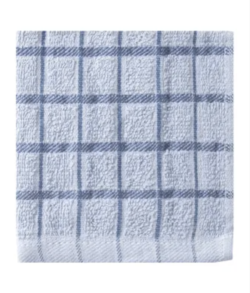 box pattern blue kitchen towels