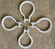 White shower hooks by Boston Textile Co.