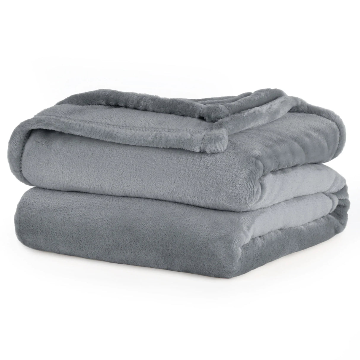 Product shot of a throw blanket with a soft fluffy texture.