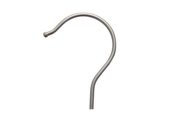 Silver earring hook on a white background