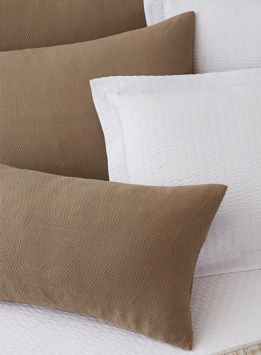 Decorative Pillows with soft texture in white and tan