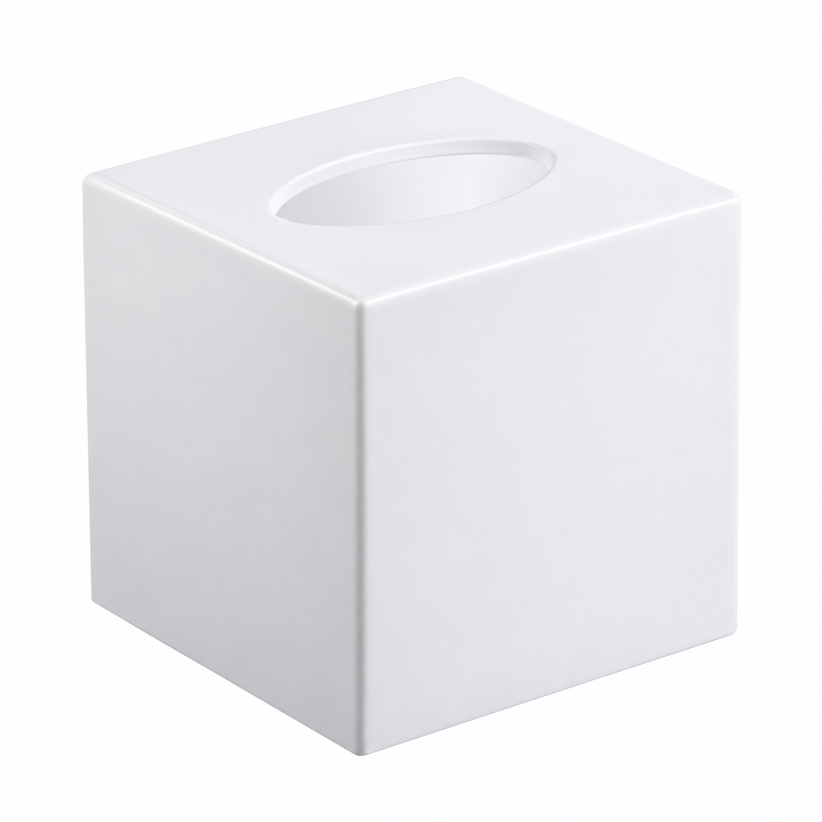 Pictured: White Oasis Spa Boutique Tissue Cove Box against a white background. There is nothing inside of the box for this picture.