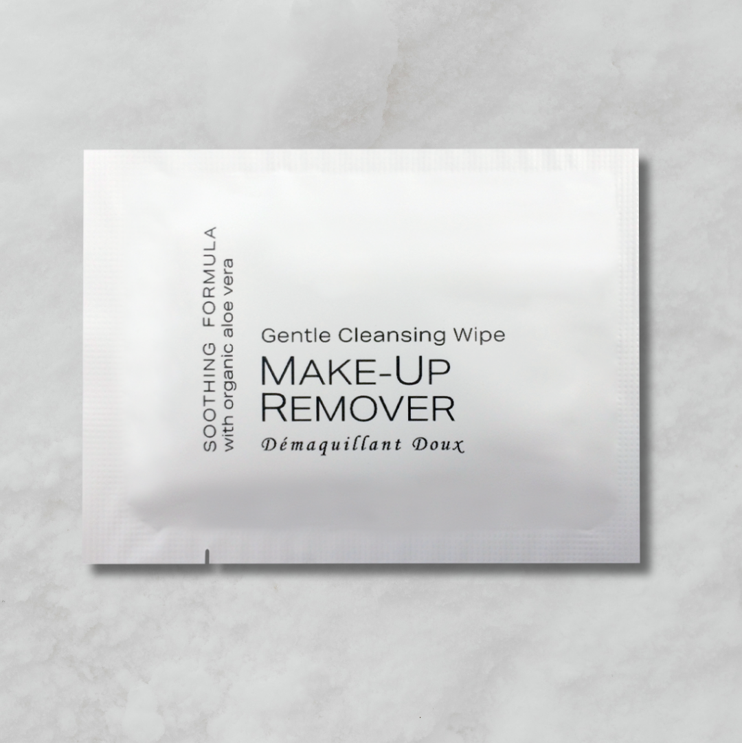 Make-up remover packaging on a gray background