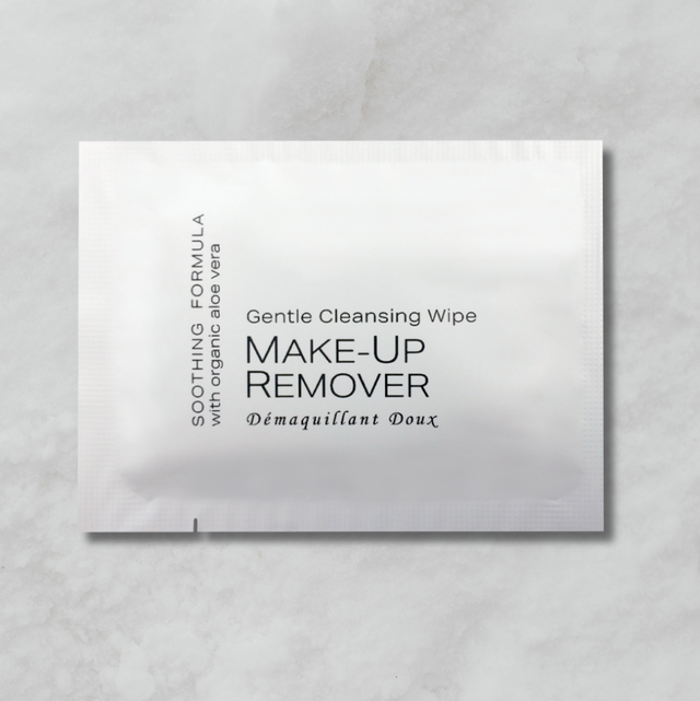 Make-up remover packaging on a gray background