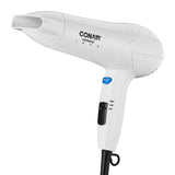 White Conair hair dryer on a white background