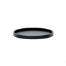 Black round tray on a white background