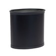 leather wastebasket in black