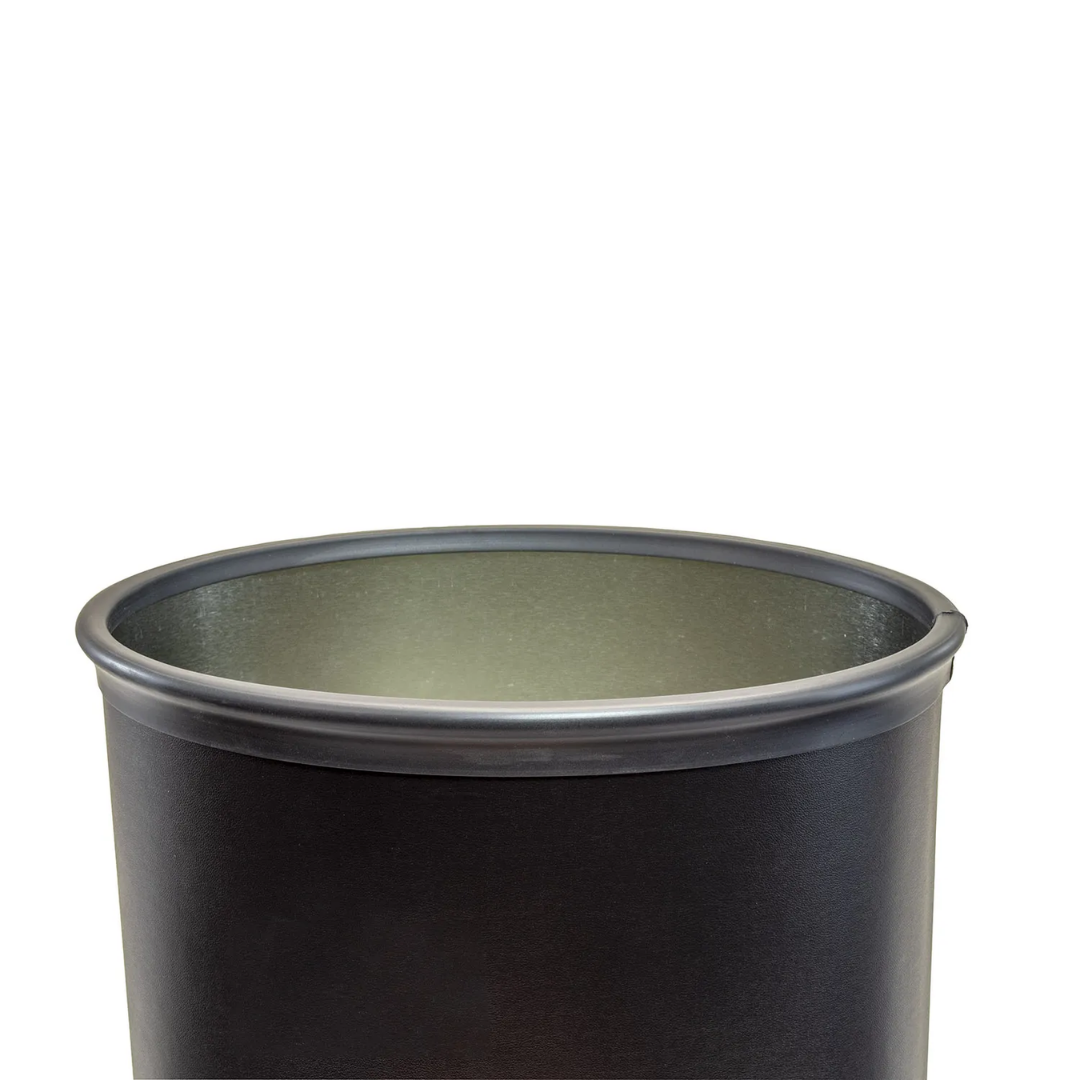 Leather wastebasket