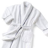 Boca Terry Light Weight Waffle Bathrobe, Piping - Large 67/33 Cotton/Poly Mix