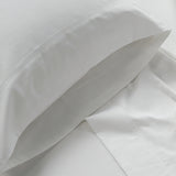 Close-up of Blackfin white bedding by Boston Textile