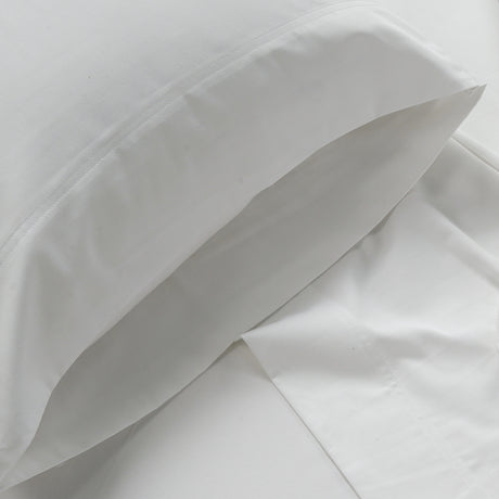 Close-up of Blackfin white bedding by Boston Textile