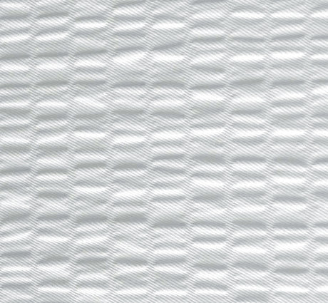 A close-up of a white textured material with a repeating wavy, ribbed pattern.