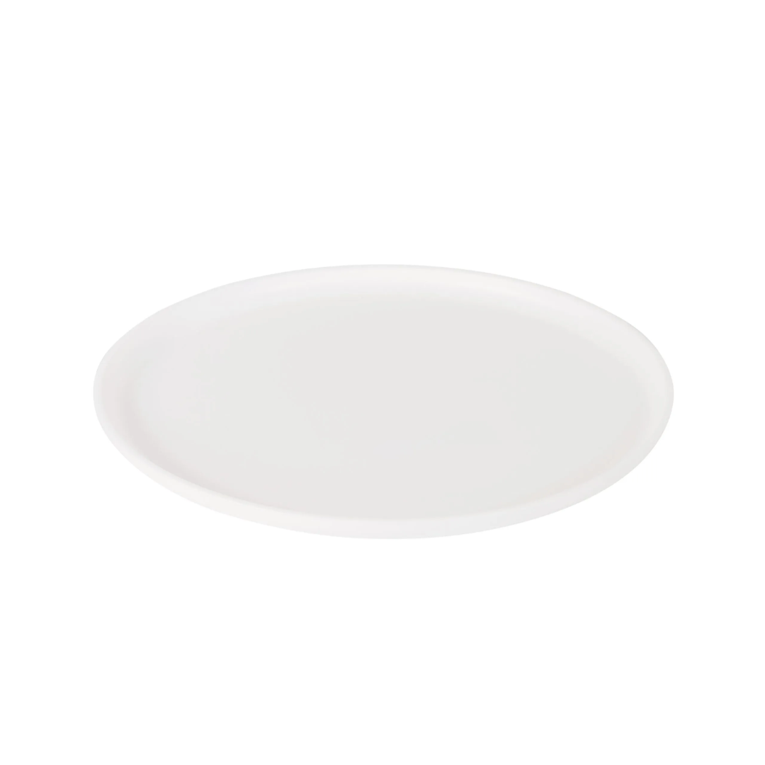 White round plate on a white background