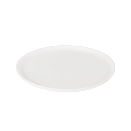 White round plate on a white background