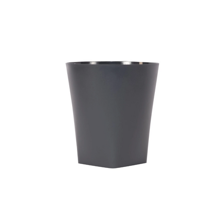 Black trash bin on a white background
