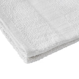 Product shot of healthcare towels in shade white, photo for wholesale supplier for healthcare, hotels and hospitality.