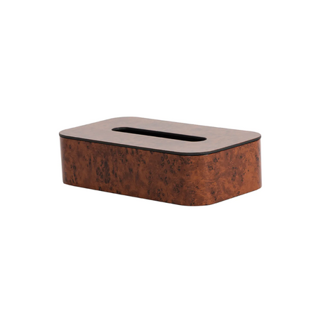Rectangular brown tissue box on a white background
