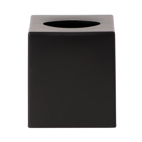 Black cube-shaped object with a metallic top on a white background