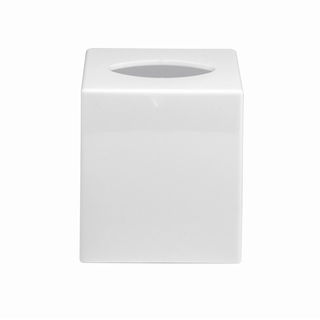 White square tissue box on a white background