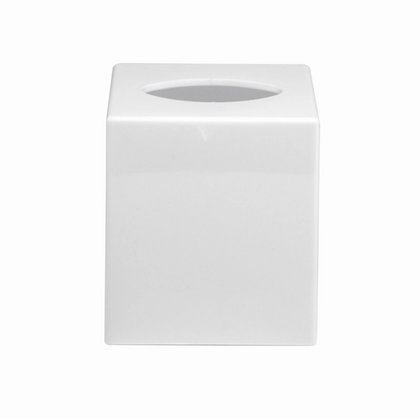 White square tissue box on a white background