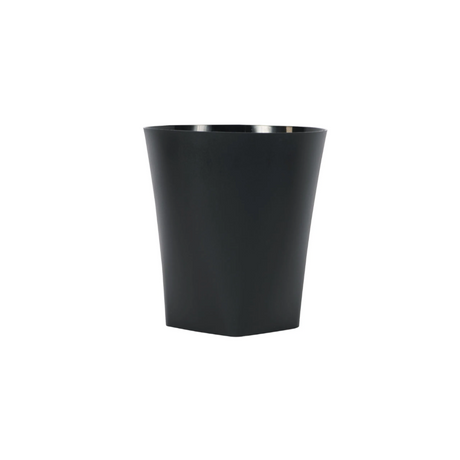 Black wastebasket on a white background
