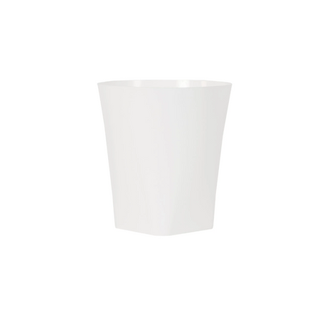 White wastebasket on a white background