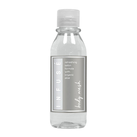 Pictured: Infuse Body Wash bottle with clear flip cap against a white background.