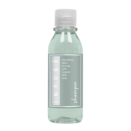 Pictured: Infuse Shampoo bottle with clear flip cap against a white background.