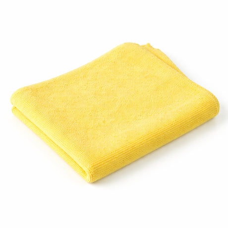 Yellow microfiber cloth on a white background