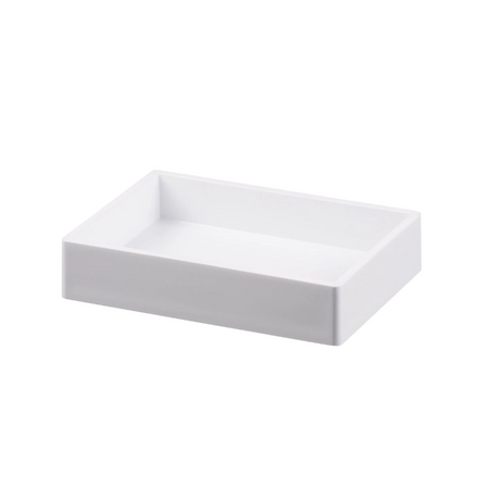 White rectangular tray on a white background