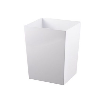 white wastebasket in white background