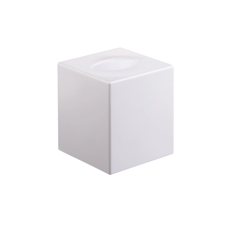 White tissue box on white background.