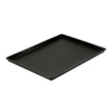 Black baking tray on a white background