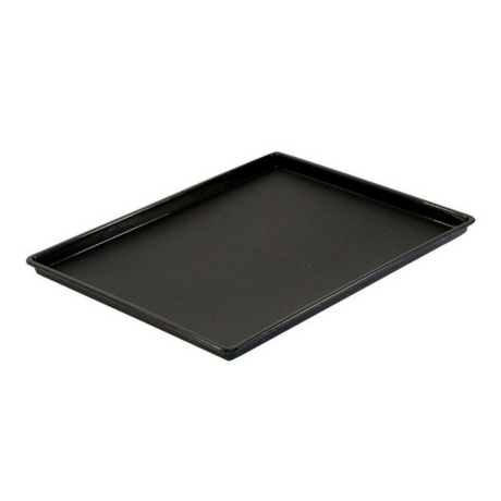Black baking tray on a white background